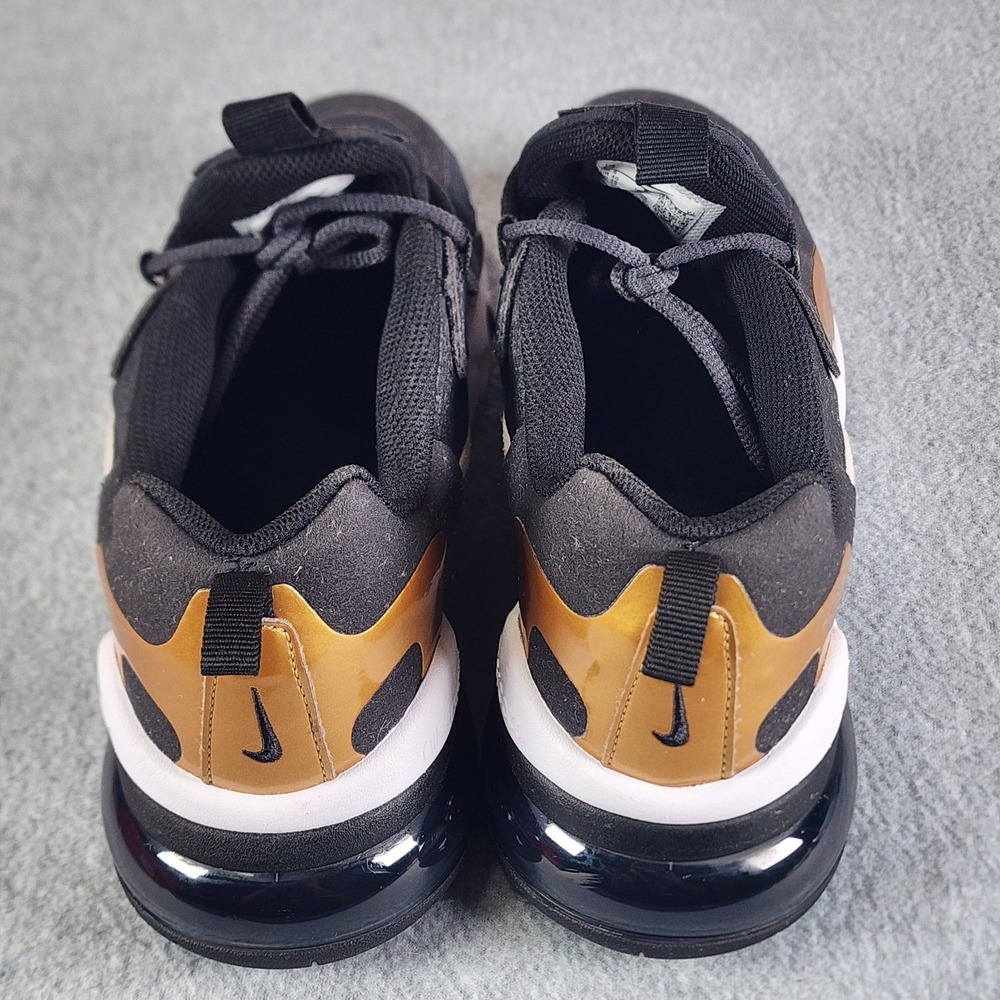 Nike Air Max 270 React (GS) Shoes 7Y Black Gold BQ0103-005 - Picture 7 of 11